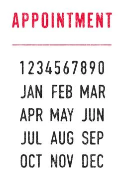 Appointment and dates ink stamp Stock Illustration