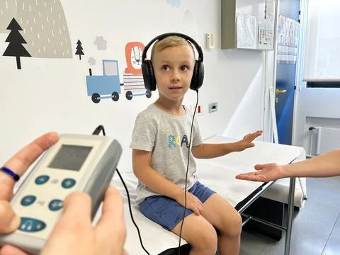Appointment with an audiologist Stock Photos