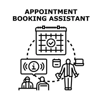 Appointment booking assistant concept illustrating online scheduling Stock Illustration
