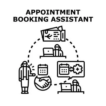 Appointment booking assistant service concept illustration 스톡 일러스트