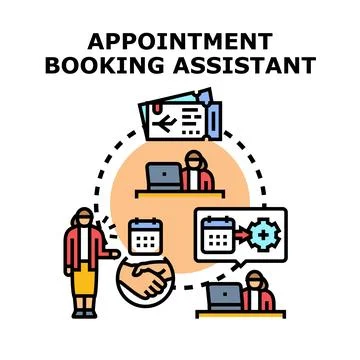 Appointment booking assistant service concept illustration 스톡 일러스트