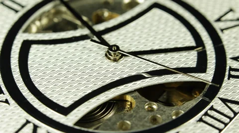 Appointment Countdown Time Quickly Passing Circle Rotate Close-Up Clock Ticking Stock Footage 35870871