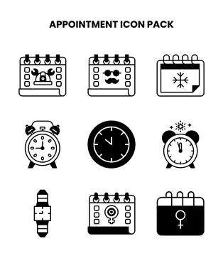 Appointment DuoTone Set Icons Pack Stock Illustration