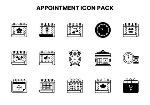 Appointment DuoTone Vector Icons Pack Stock Illustration