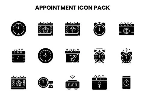 Appointment Glyph Icons Pack Ilustração Stock