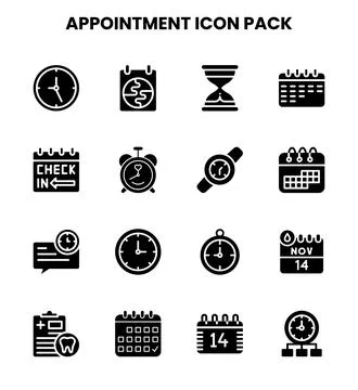 Appointment Glyph Scalable Icons Pack Ilustração Stock