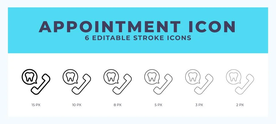 Appointment icon set with different stroke. Design elements for logo. Vecto.. Stock-Illustration