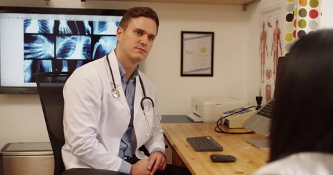 Appointment, interview and help with healthcare worker listening to patient Stock Footage 250887976