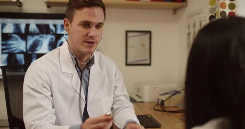 Appointment, interview and help with healthcare worker listening to patient Stock Footage 250895221
