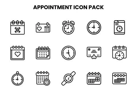 Appointment Line Graphics Icons Pack Stock Illustration