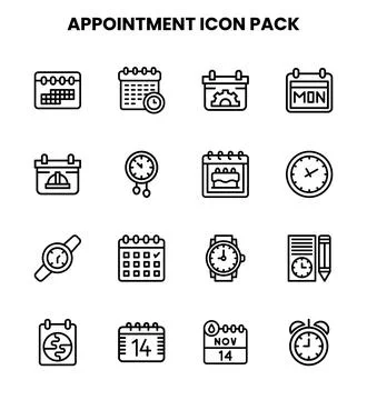 Appointment Line Scalable Icons Pack Ilustração Stock