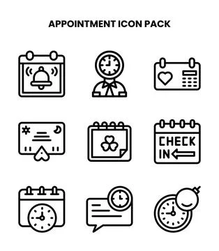Appointment Line Vector Icons Pack Stock Illustration