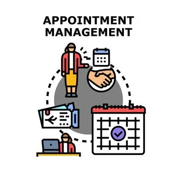 Appointment management planning scheduling and organization concept Stock Illustration