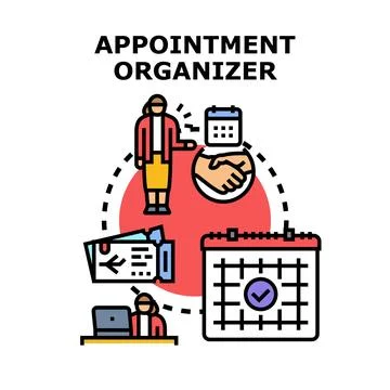 Appointment organizer managing schedule and event planning concept Stock Illustration
