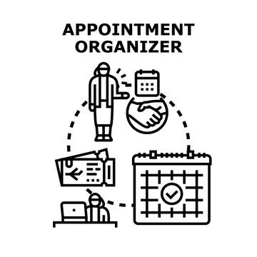 Appointment organizer managing schedule and event planning concept Stock Illustration