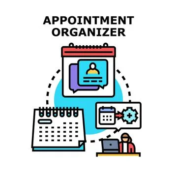 Appointment organizer planning and managing schedule concept Stock Illustration