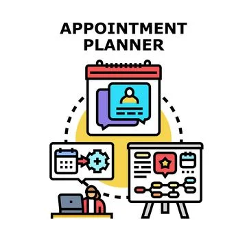 Appointment planner scheduling business organization management concept Illustration