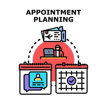Appointment planning concept communicating schedule and time Stock Illustration
