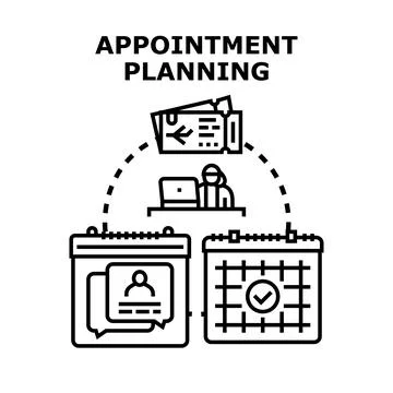 Appointment planning concept communicating schedule and time Stock Illustration