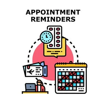Appointment reminders managing schedule and planning agenda Stock Illustration