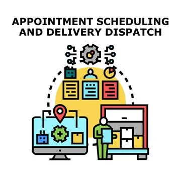 Appointment scheduling and delivery dispatch concept illustration Stock Illustration