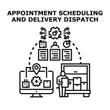 Appointment scheduling and delivery dispatch concept illustration Stock Illustration
