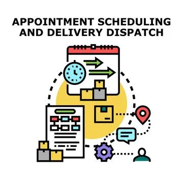 Appointment scheduling and delivery dispatch concept vector Stock Illustration