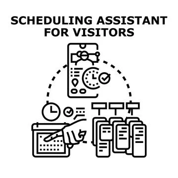Appointment scheduling assistant for organizing visitor meetings イラスト素材