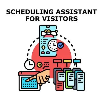 Appointment scheduling assistant for organizing visitor meetings 스톡 일러스트