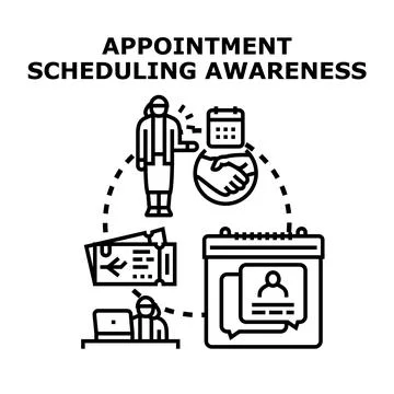 Appointment scheduling awareness concept developing business strategy 스톡 일러스트