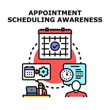 Appointment scheduling awareness vector concept illustration Illustrazione stock