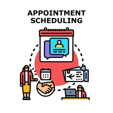 Appointment scheduling managing online customer service system Stock Illustration