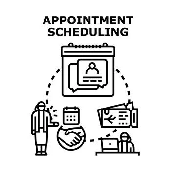 Appointment scheduling managing online customer service system Stock Illustration
