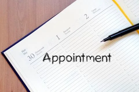 Appointment text concept on notebook Stock Photos