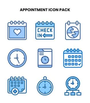 Appointment Two Colour Bundle Icons Pack Stock Illustration