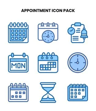 Appointment Two Colour Design Icons Pack Stock Illustration
