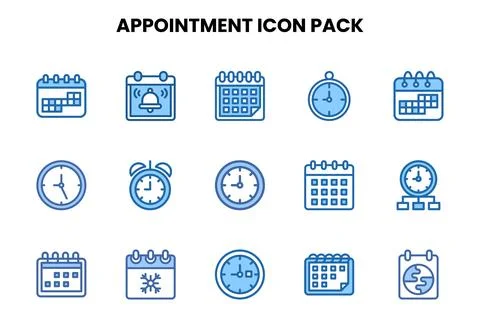 Appointment Two Colour Graphics Icons Pack Stock Illustration