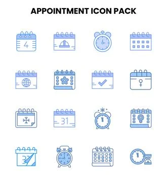 Appointment Two Colour Graphics Icons Pack Stock Illustration