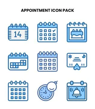 Appointment Two Colour Set Icons Pack Stock Illustration