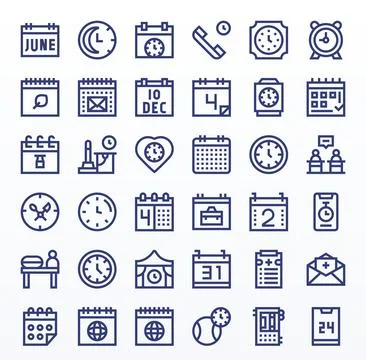 Appointment Vector Icon Collection featuring 36 Editable High Resolution Bo.. Stock Illustration