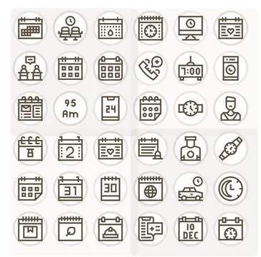 Appointment Vector Icon Toolkit featuring 36 Pixel Optimized 128x128 Bold L.. 스톡 일러스트
