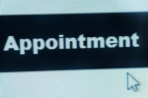Appointment word and cursor Stock Photos