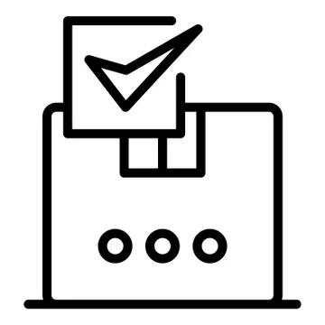 Appoved parcel box icon, outline style Illustrazione stock