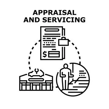 Appraisal and servicing process for automotive and real estate valuations Stock Illustration