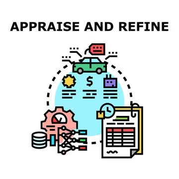 Appraising and refining data for business analysis and optimization Stock Illustration