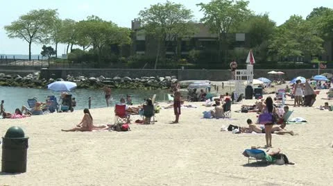 Appreciating the beach (2 of 5) Stock Footage 19689233
