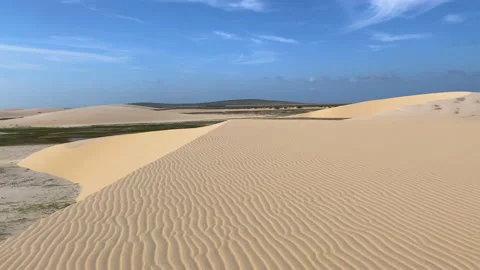 Appreciating a scenic sand dune view in Jericoacoara, Brazil 库存影片 176247044