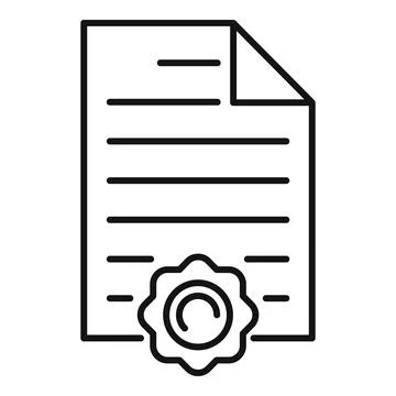 Appreciation document icon, outline style Illustrazione stock