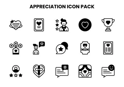 Appreciation DuoTone Bundle Icons Pack Illustrazione stock