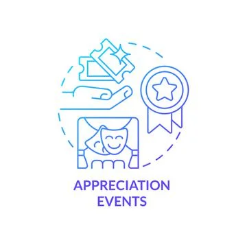 Appreciation events blue gradient concept icon 스톡 일러스트